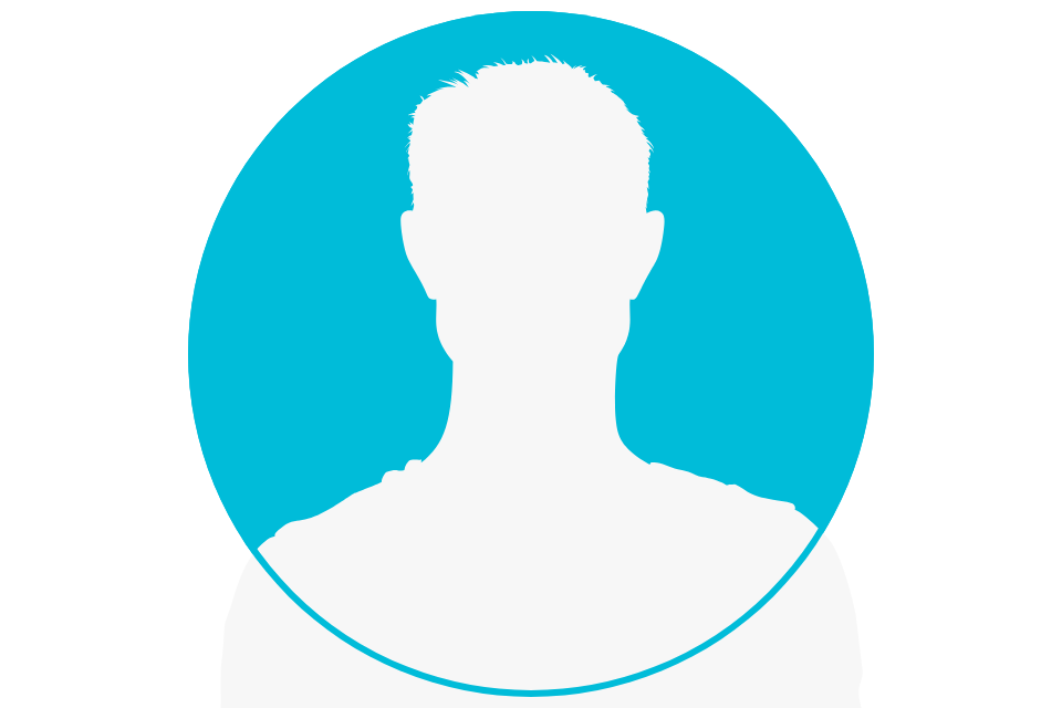 Kontur eines Mannes vor einem Kreis